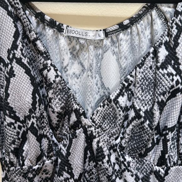 Rebdolls Snake Print Babydoll Long Sleeve Dress Size L - Picture 6 of 8